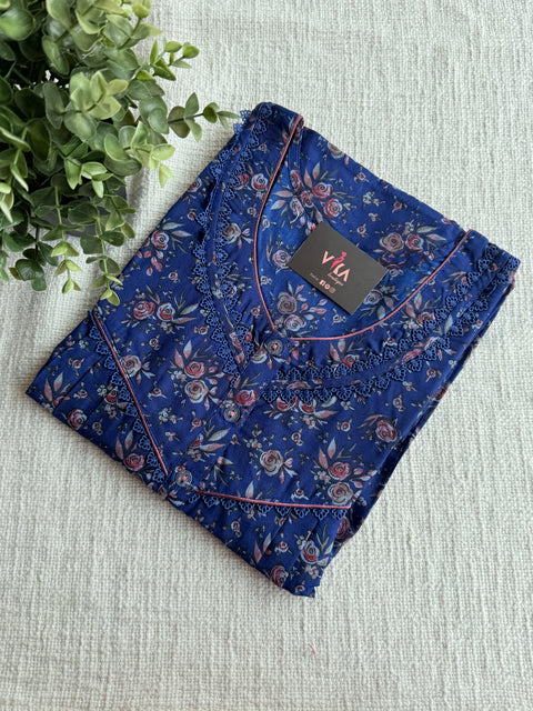 L size Printed poly viscose nighty
