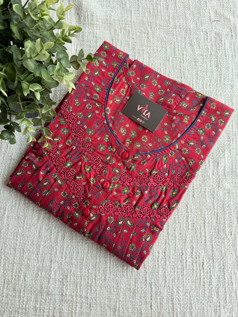 Printed poly viscose nighty