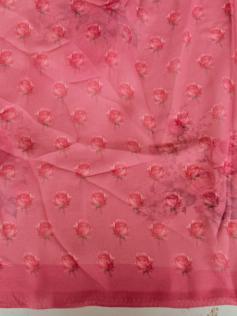 Floral printed georgette saree