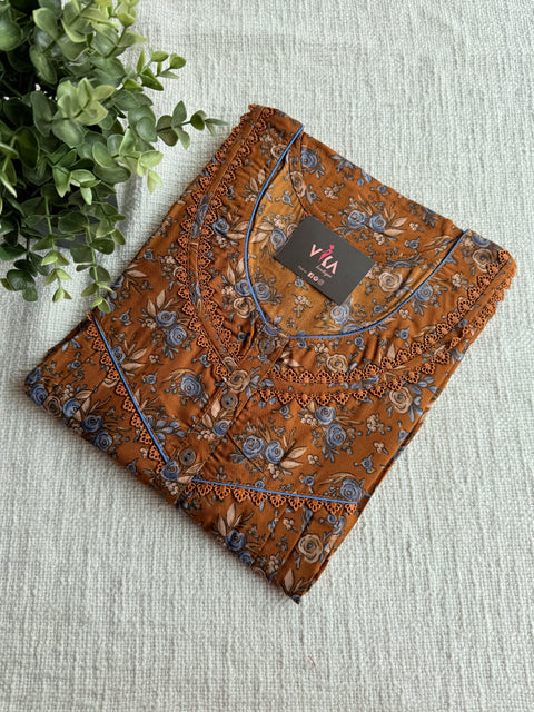 L size Printed poly viscose nighty