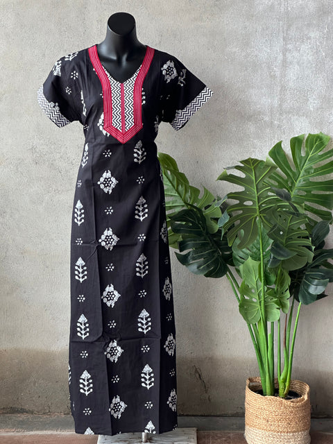 L size printed cotton nighty