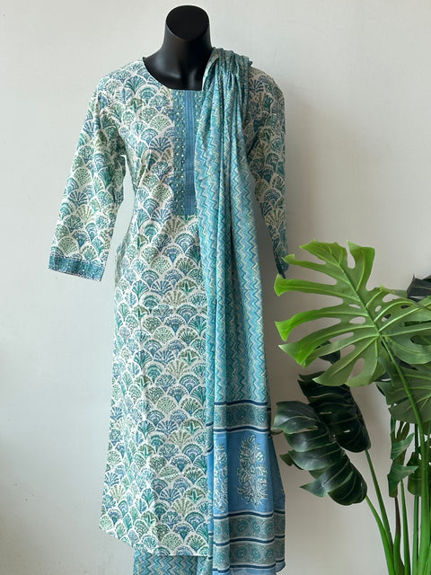 Printed cotton suit set