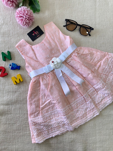 Baby Frock Age 1-3 - pastel peach