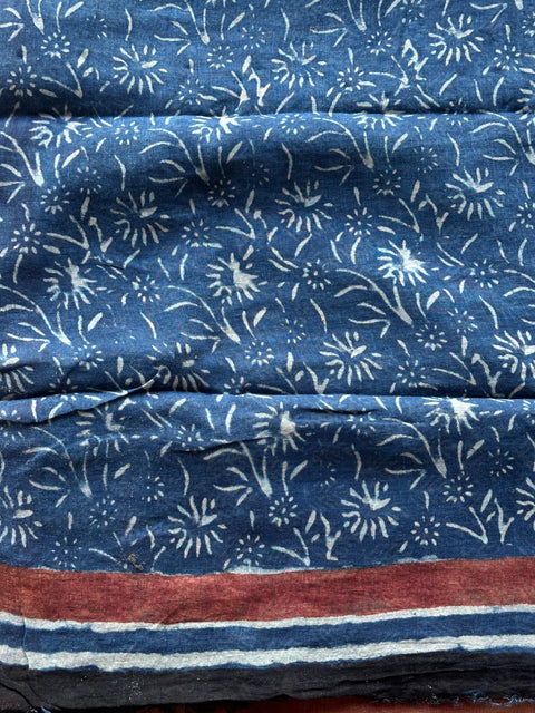 Pre order - Hand block Printed pure Linen saree