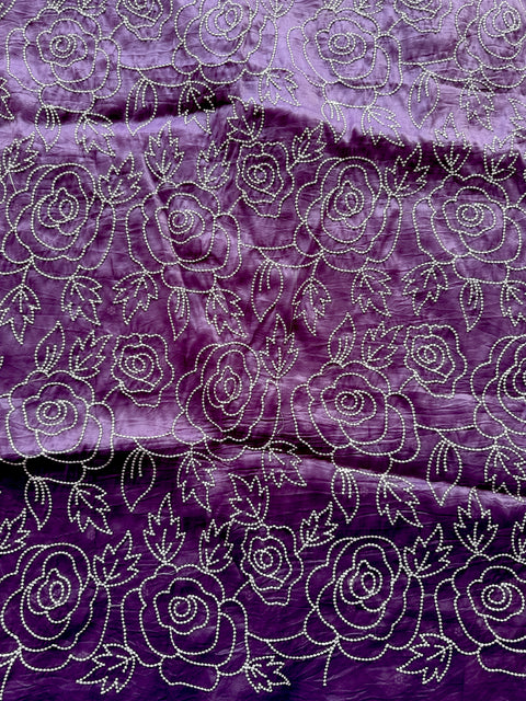 Pointed emb Guchi silk saree