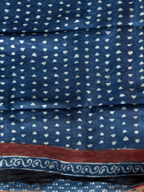 Pre order - Hand block Printed pure Linen saree