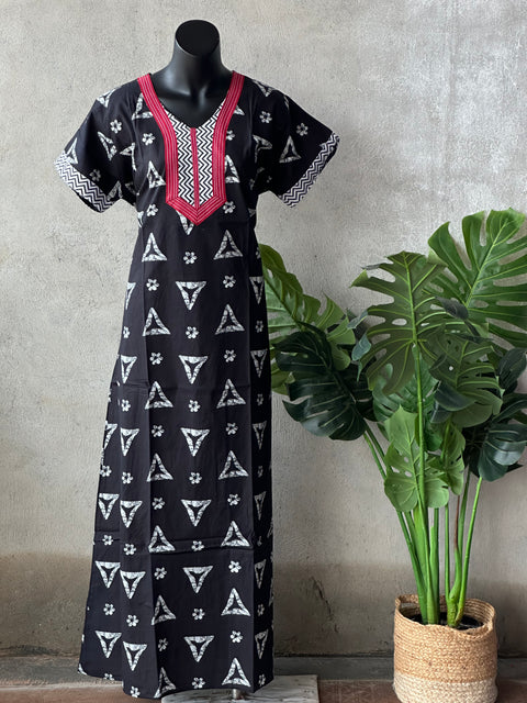 L size printed cotton nighty