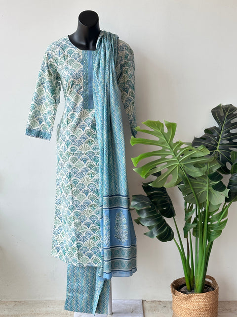 Printed cotton suit set