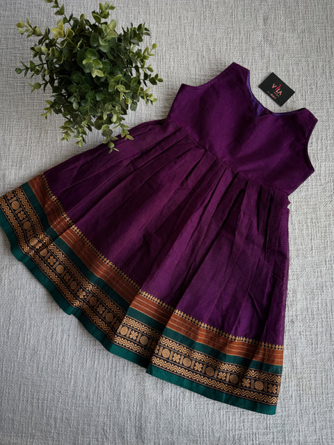 Purple cotton kids frock