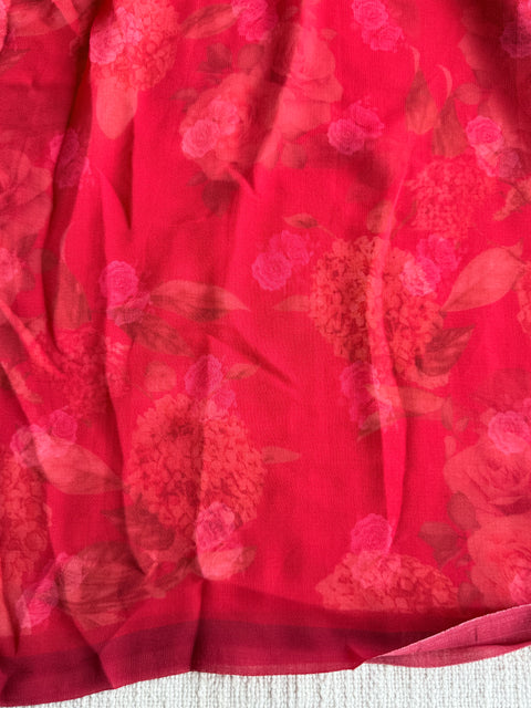 Floral printed georgette saree