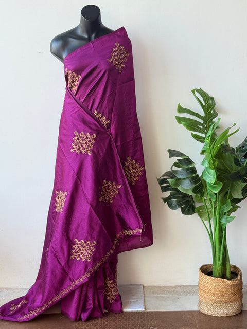 Kolam emb sana silk saree