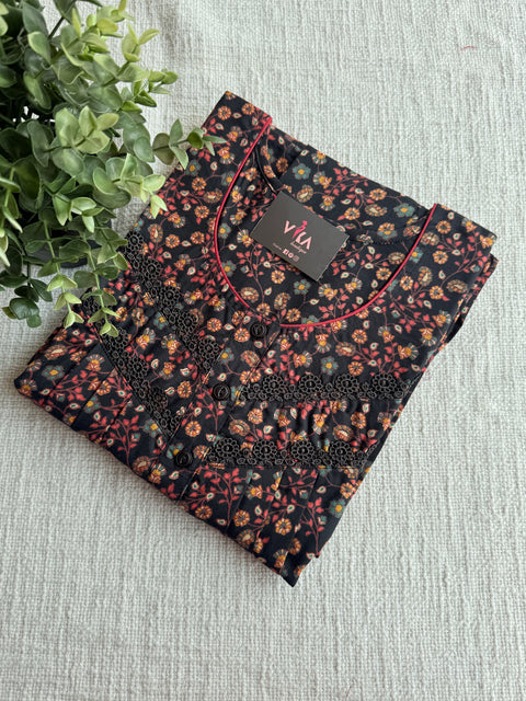 Printed poly viscose nighty
