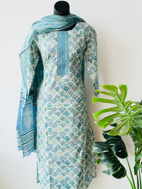 Printed cotton suit set