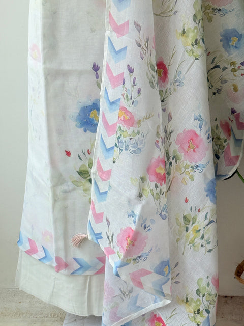 Printed pure linen suit material