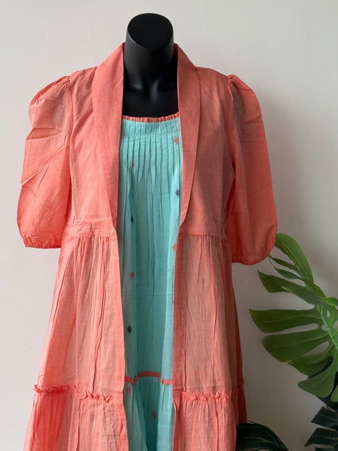 Light Blue with coral shrug