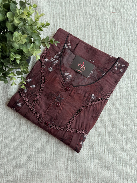 Printed poly viscose nighty