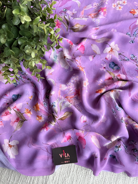 Floral printed georgette saree