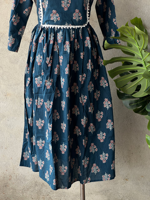 Indigo printed readymade kurti