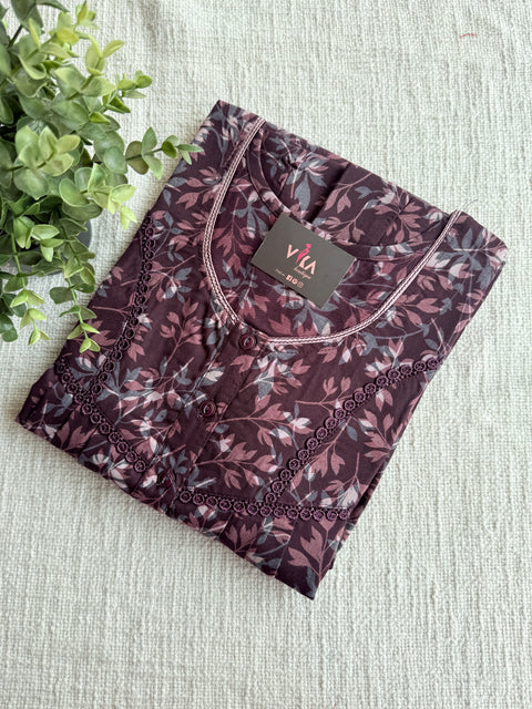 Printed poly viscose nighty