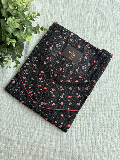 L size Printed poly viscose nighty