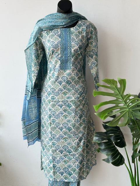 Printed cotton suit set