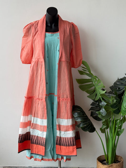 Light Blue with coral shrug