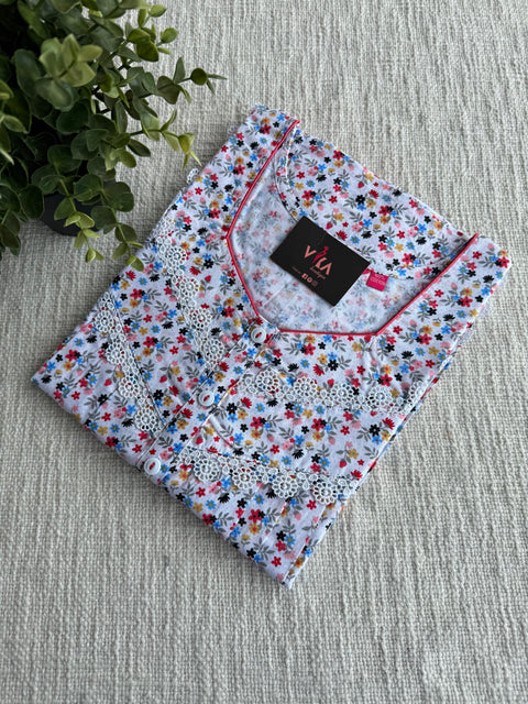 XL size printed cotton nighty