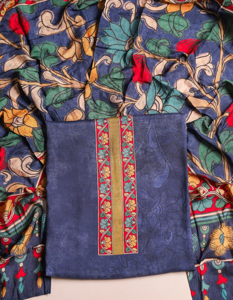 Kalamkari Printed dola silk suit material