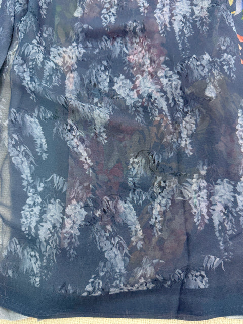 Floral printed georgette saree