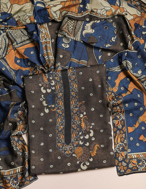 Kalamkari Printed dola silk suit material