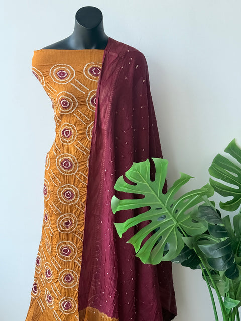 Bandhej cotton salwar material