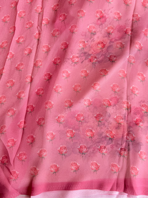 Floral printed georgette saree