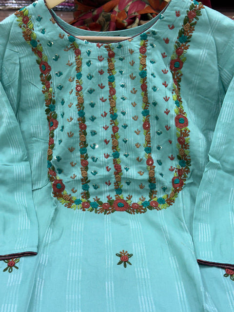 Size 40-42 Hand embroidery Rayon kurti