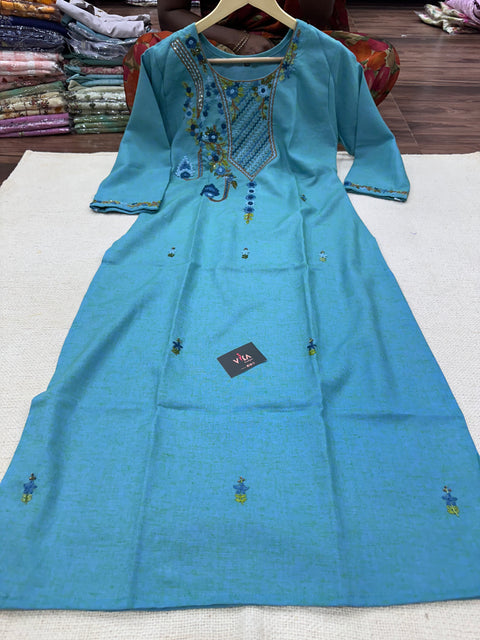 Size 40 Hand embroidery cotton kurti