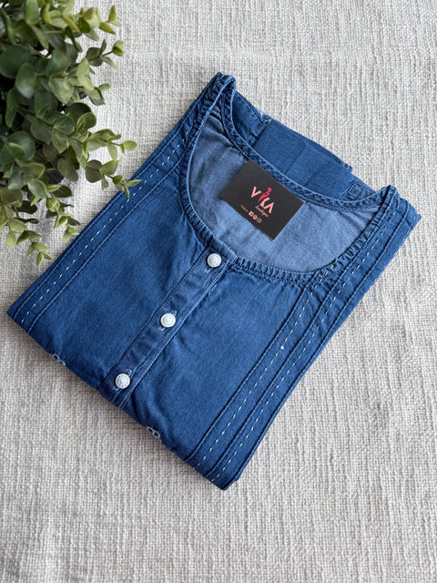 Embroidery Denim Nighty - Light