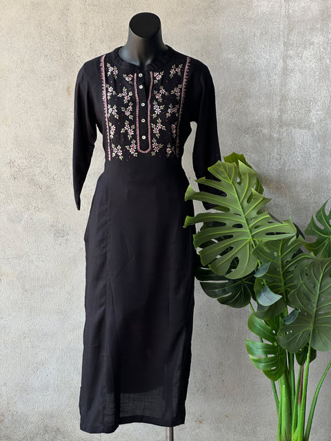 Embroidery neck Rayon kurti