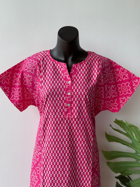 L size printed cotton nighty