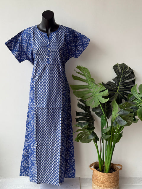 L size printed cotton nighty