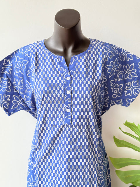 L size printed cotton nighty
