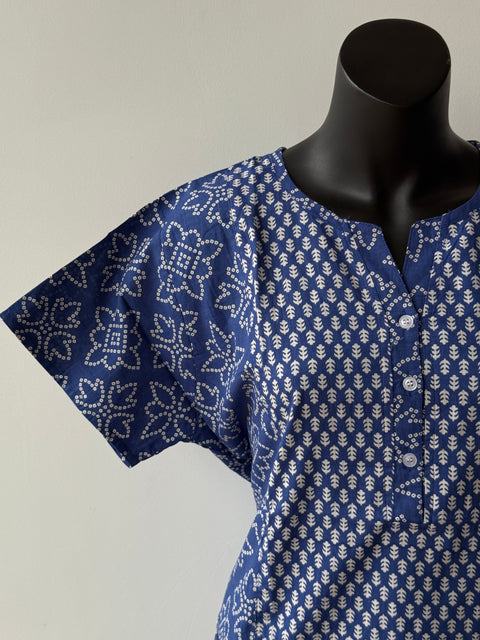 L size printed cotton nighty