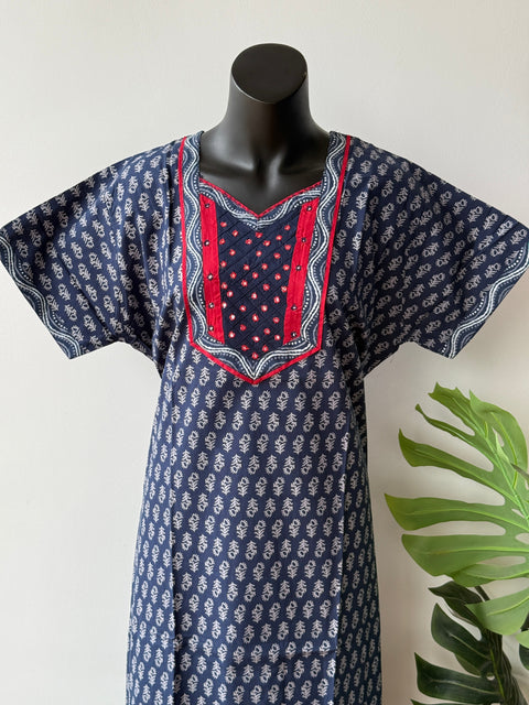 L size printed cotton nighty