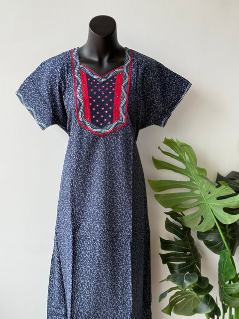 L size printed cotton nighty