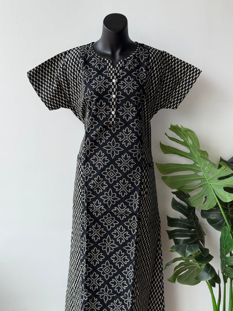 L size printed cotton nighty