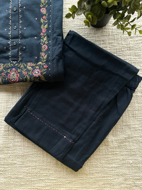 Midnight Blue cotton kurta and pant