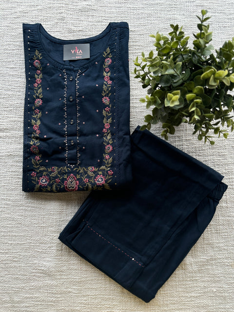 Midnight Blue cotton kurta and pant