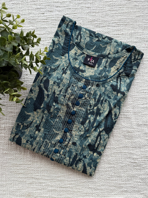 L size printed cotton nighty