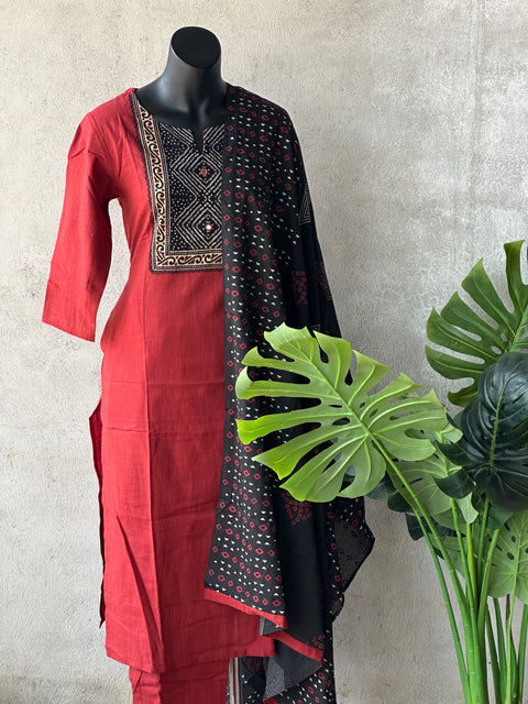 Printed cotton salwar ready set