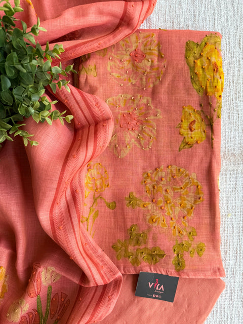 Knot work cotton linen suit material