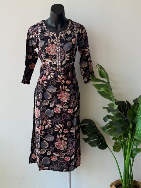 Black printed kurti
