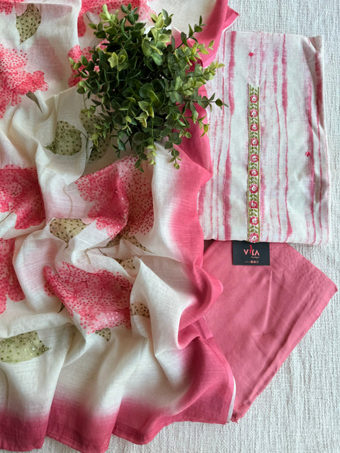 Tie and dye cotton linen suit material